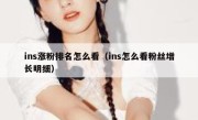 ins涨粉排名怎么看（ins怎么看粉丝增长明细）