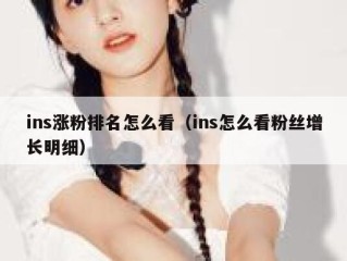 ins涨粉排名怎么看（ins怎么看粉丝增长明细）