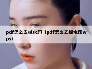 pdf怎么去掉水印（pdf怎么去掉水印wps）