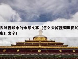 去除视频中的水印文字（怎么去掉视频里面的水印文字）