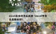 excel去水印怎么去掉（excel中怎么去除水印）