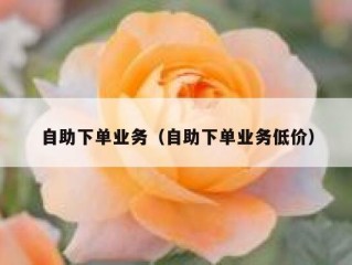 自助下单业务（自助下单业务低价）