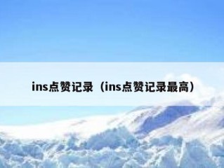 ins点赞记录（ins点赞记录最高）