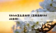 tiktok怎么去水印（怎样去除tiktok水印）