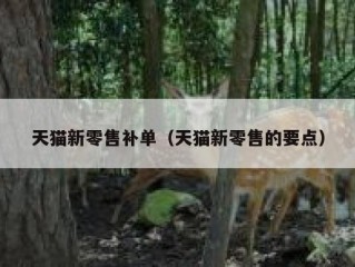 天猫新零售补单（天猫新零售的要点）