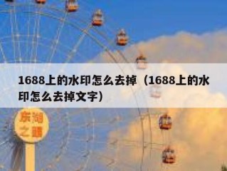 1688上的水印怎么去掉（1688上的水印怎么去掉文字）