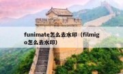 funimate怎么去水印（filmigo怎么去水印）