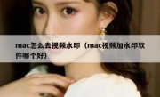 mac怎么去视频水印（mac视频加水印软件哪个好）