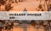 bibi怎么去水印（bilibil怎么去水印）