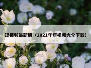 短视频最新版（2021年短视频大全下载）