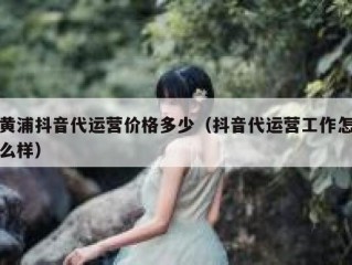 黄浦抖音代运营价格多少（抖音代运营工作怎么样）