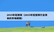 2019年短视频（2019年短视频行业带来的市场规模）