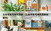 公众号新号如何涨粉（公众号新号如何涨粉丝最快）