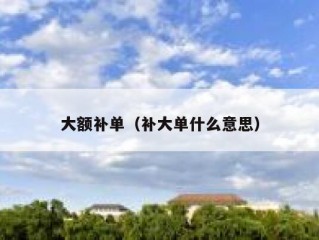 大额补单（补大单什么意思）