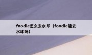 foodie怎么去水印（foodie能去水印吗）