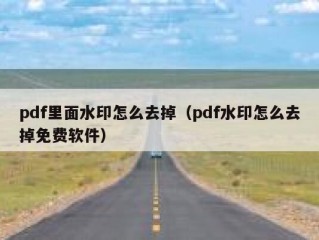 pdf里面水印怎么去掉（pdf水印怎么去掉免费软件）