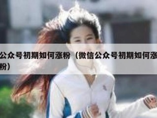 公众号初期如何涨粉（微信公众号初期如何涨粉）