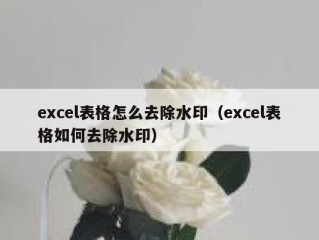 excel表格怎么去除水印（excel表格如何去除水印）