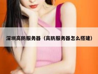 深圳高防服务器（高防服务器怎么搭建）