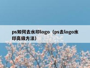 ps如何去水印logo（ps去logo水印高级方法）