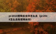 pr2018视频去水印怎么去（pr2018怎么去除视频水印）