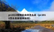 pr2018视频去水印怎么去（pr2018怎么去掉视频水印）