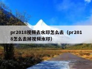 pr2018视频去水印怎么去（pr2018怎么去掉视频水印）