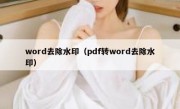 word去除水印（pdf转word去除水印）