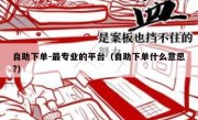 自助下单-最专业的平台（自助下单什么意思?）