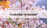 dou怎么投放（抖+怎么投放）