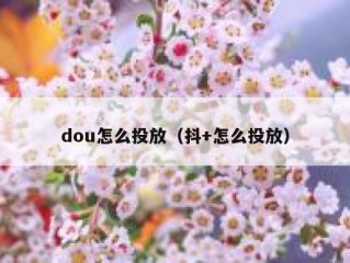 dou怎么投放（抖+怎么投放）