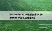 bartender2021破解去水印（bartender怎么去除水印）