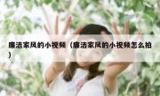 廉洁家风的小视频（廉洁家风的小视频怎么拍）