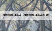 短视频热门怎么上（短视频热门怎么上热门的）