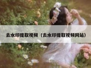 去水印提取视频（去水印提取视频网站）