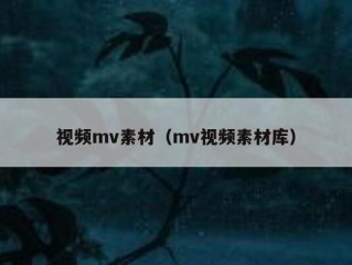 视频mv素材（mv视频素材库）