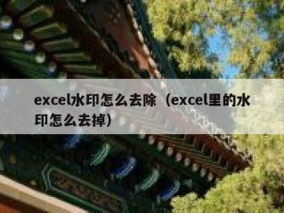 excel水印怎么去除（excel里的水印怎么去掉）