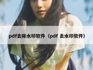 pdf去除水印软件（pdf 去水印软件）