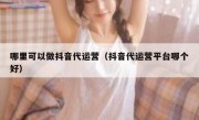 哪里可以做抖音代运营（抖音代运营平台哪个好）