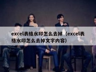 excel表格水印怎么去掉（excel表格水印怎么去掉文字内容）