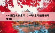 cad图怎么去水印（cad去水印插件使用步骤）