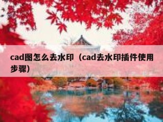 cad图怎么去水印（cad去水印插件使用步骤）