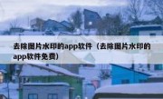 去除图片水印的app软件（去除图片水印的app软件免费）