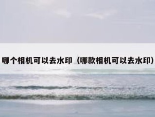 哪个相机可以去水印（哪款相机可以去水印）