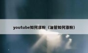 youtube如何涨粉（油管如何涨粉）