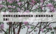 短视频引流直播间如何投放（直播带货怎么投流量）