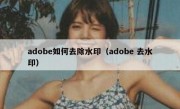 adobe如何去除水印（adobe 去水印）