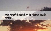 pr如何无痕去视频水印（pr怎么无痕去视频水印）