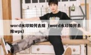 word水印如何去除（word水印如何去除wps）