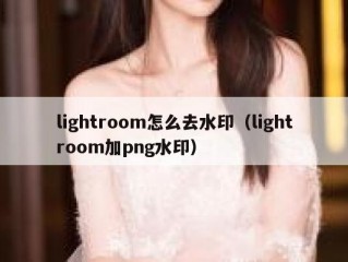 lightroom怎么去水印（lightroom加png水印）